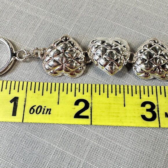 Sterling Silver Thailand Puffy Heart Bracelet - Picture 6 of 14